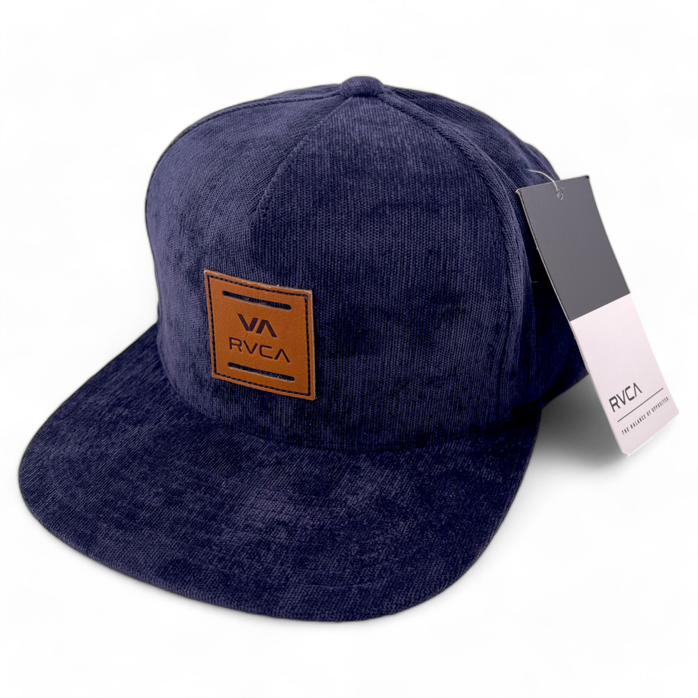 NEW RVCA VA All The Way Velvet Dark Navy Blue Snapback Adjustable Hat Cap NWT‎